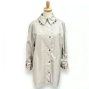 Burberry Women's Camel Hair Wool Removable Winter Liner Tan Trench Coat Size 14